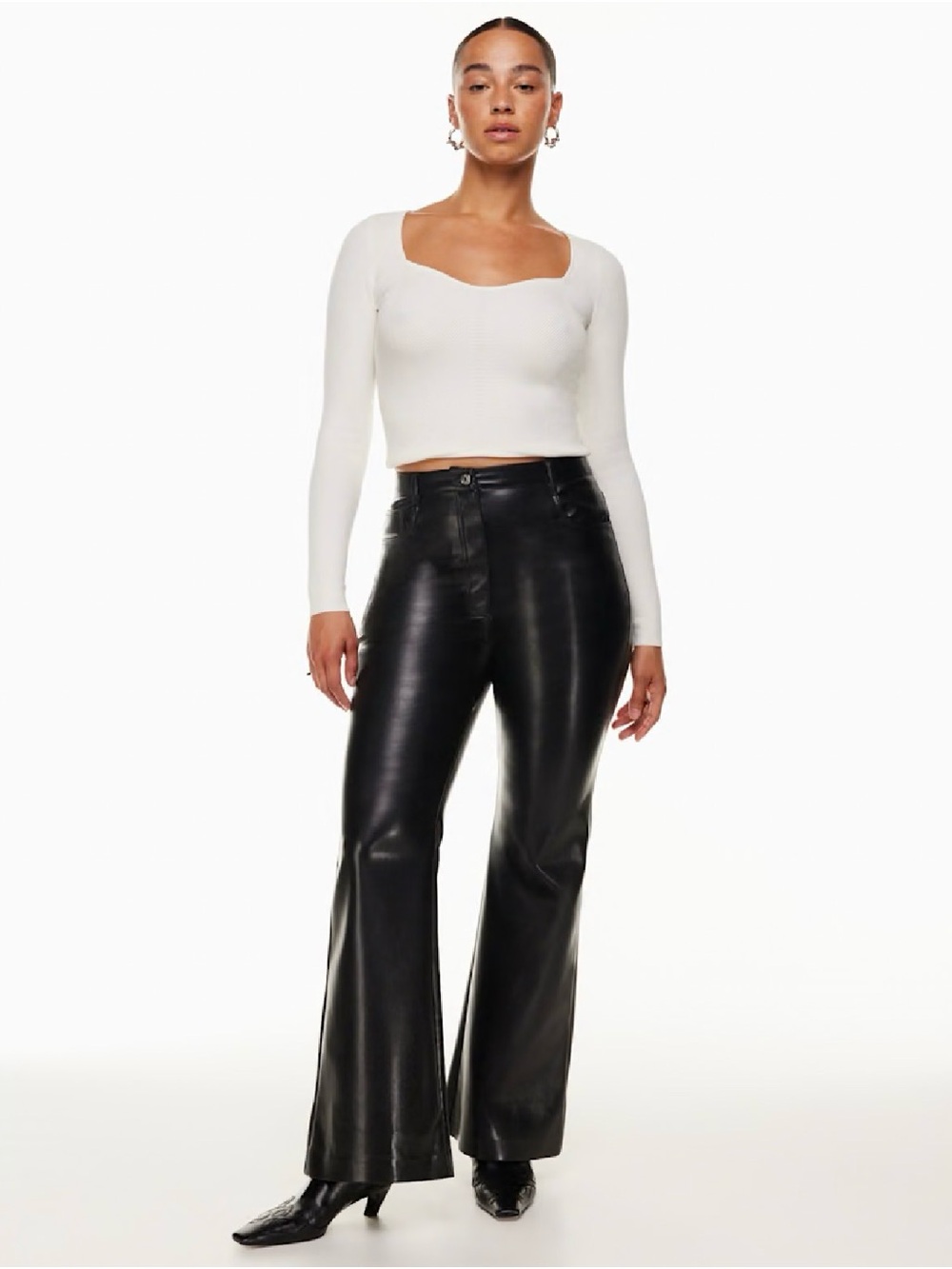 Aritzia Wilfred Black Melina Flare Pants
